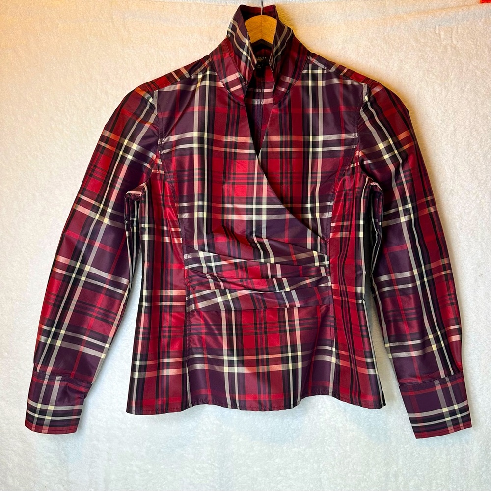 LAST CALL FINAL PRICE GREAT DEAL Petites Talbot's 100% Silk plaid Faux Wrap 2P - Picture 1 of 4